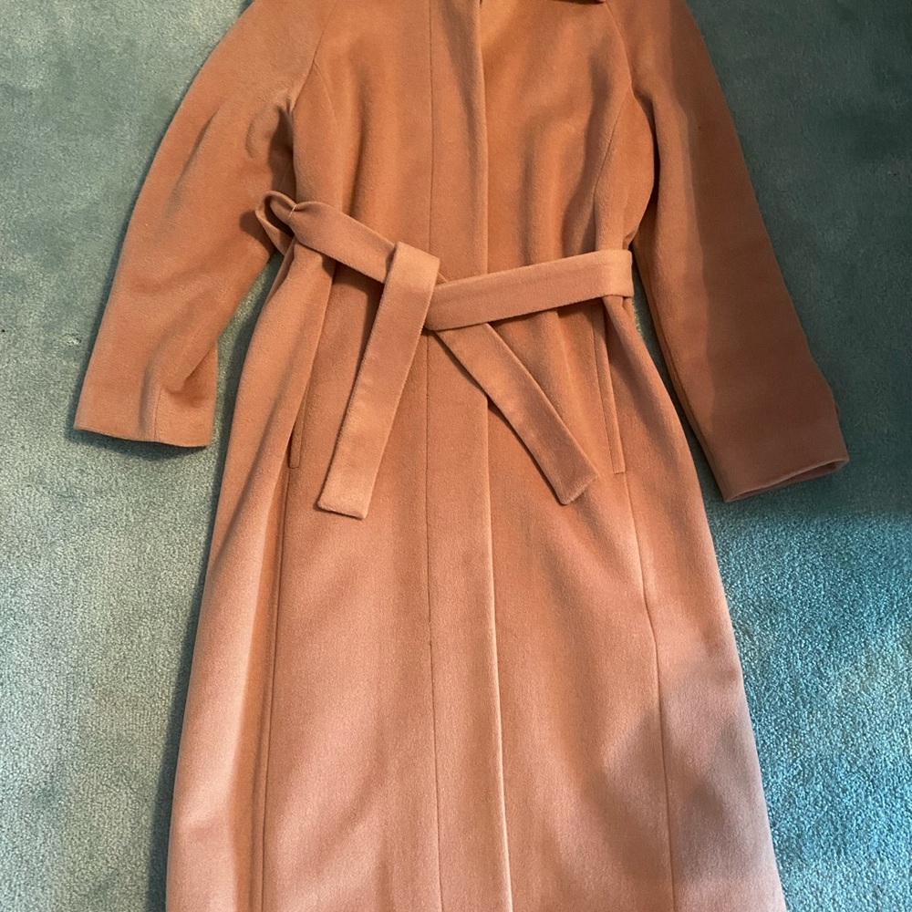 Jones New York Long Sleeve Tan Dres Coat Wool Angara size 8